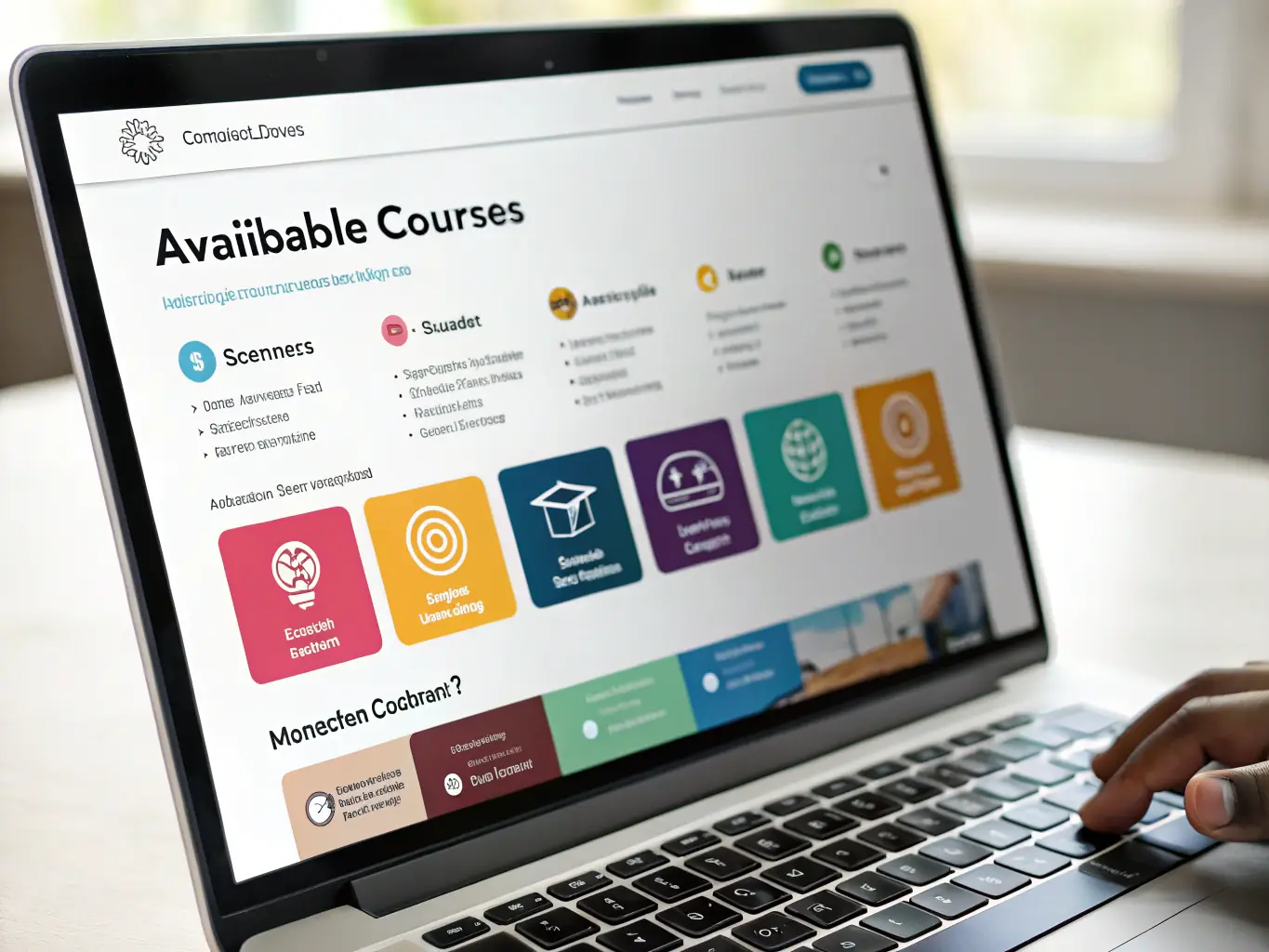 Screenshot of the online course registration system with a list of courses and registration buttons, displayed in Danish.