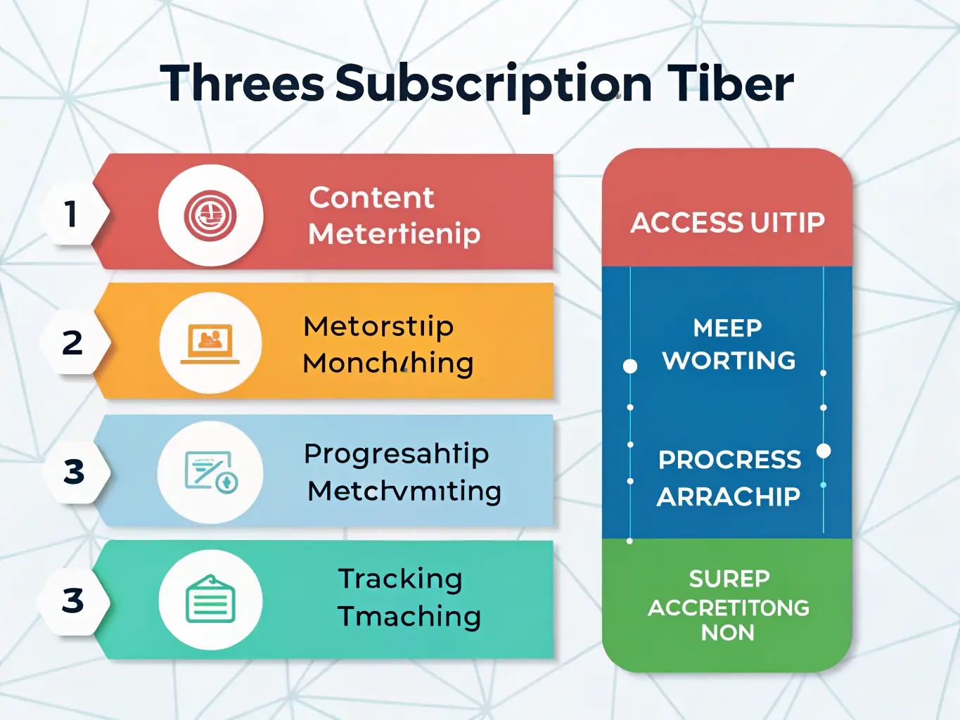 A graphic illustrating different subscription tiers with varying features and price points. The design should be clean and easy to understand, highlighting the value of each tier.